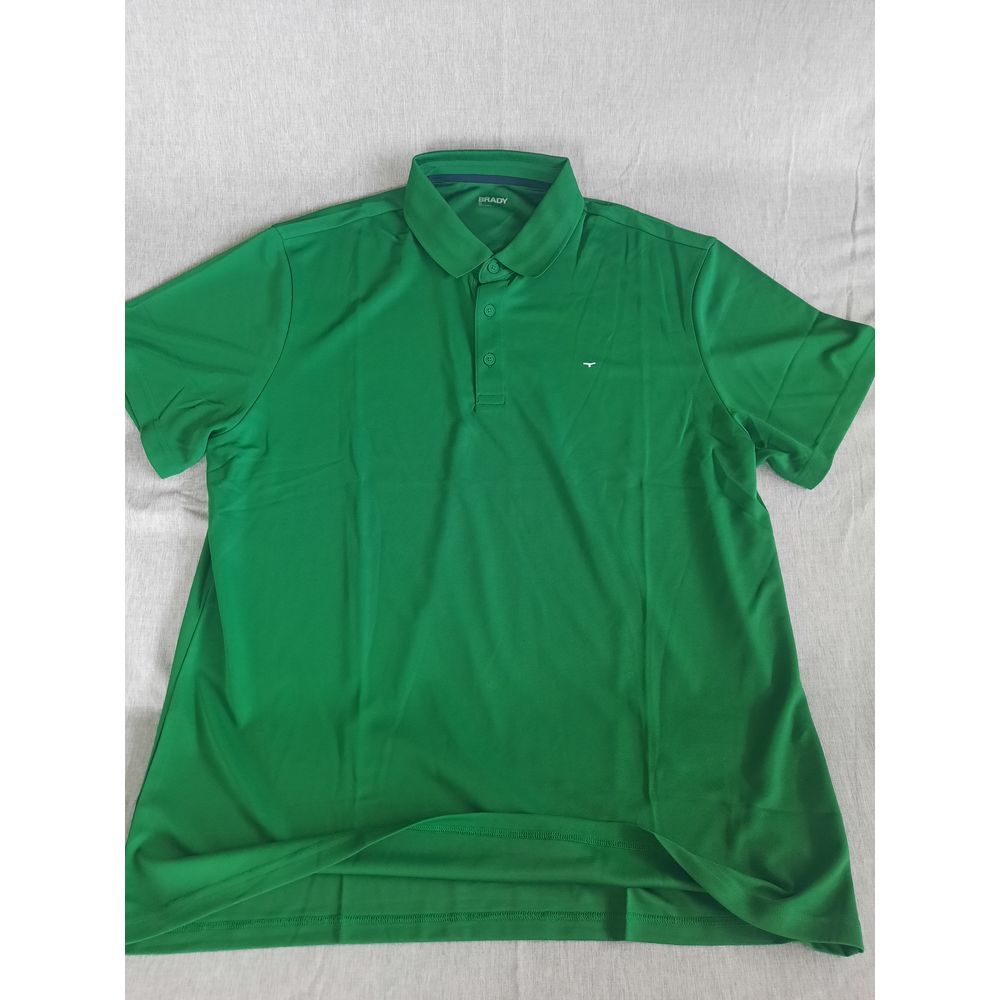 Brady Men XL Active Pique Golf Solid Polo Shirt Short Sleeve Polyester JadeGreen